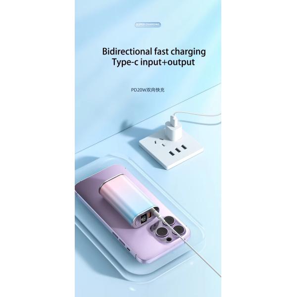 Real Capacity Mini Power Bank 10000 mAh Type C Output Interface Quick Charge Support 22.5W