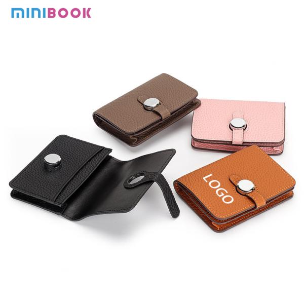 Low MOQ Mix Models Genuine Leather Slim Wallet Card Holder For Unisex Business Casual
