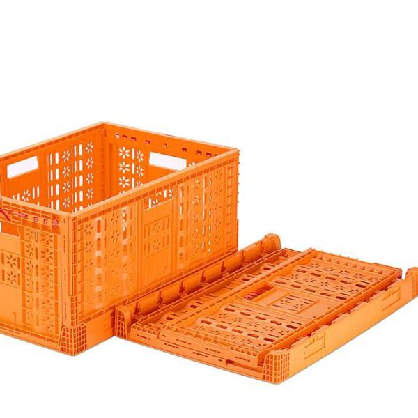 Mesh Style Foldable Plastic Nestable Crate for Agriculture Collapsible Stackable