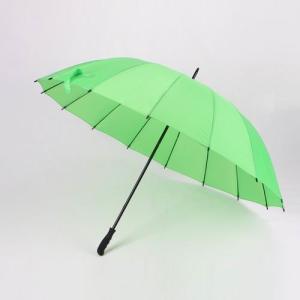 Auto Open Windproof Golf Umbrellasgreen Fabric Automatic 16 Ribs With Plastic