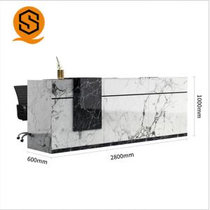 Marble Solid Surface Hotel Reception Table Checkout Counter Beautiful Appearance