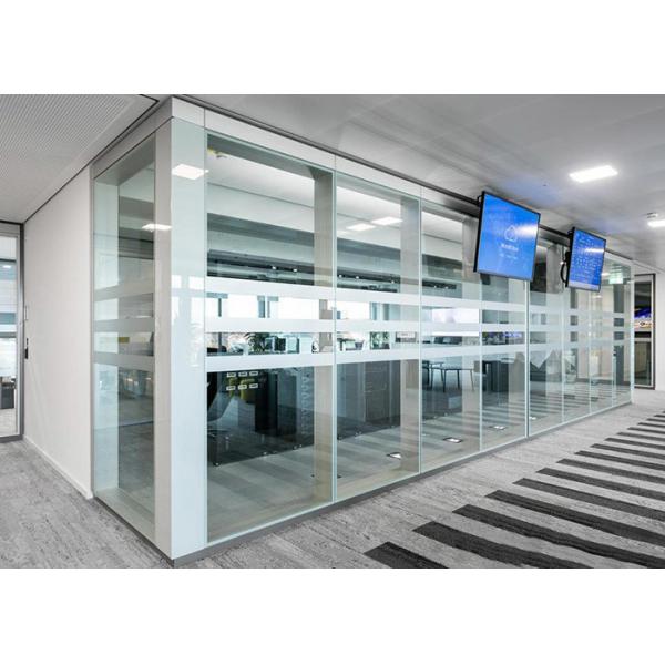 Modern Office Environment Glass Partition Wall For Soundproofing Office