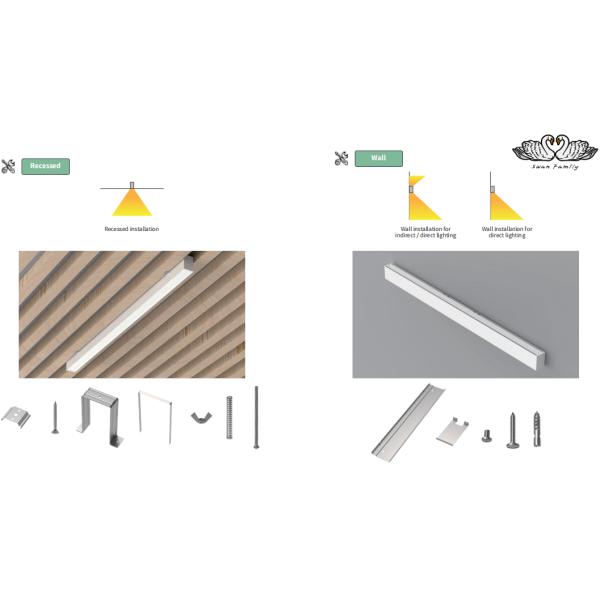 3000K-6000K IP20 Led Linear Lights For Indoor Office Shopping