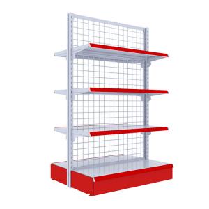 Supermarket Retail Store Mesh Wire Display Shelving Customized Double Side