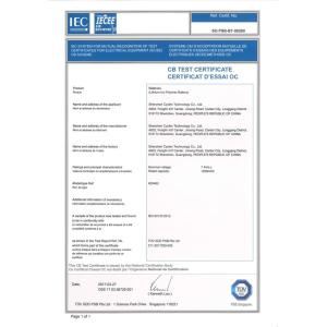 Shenzhen Cyclen Technology Co., Ltd. Certifications