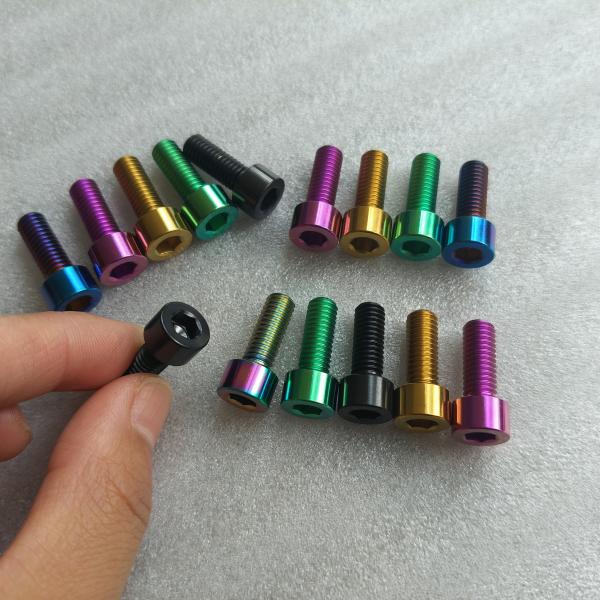 Quality Gr5 Titanium Bolts And Nuts Customized PVD Anodized Color Laser Marking. for sale