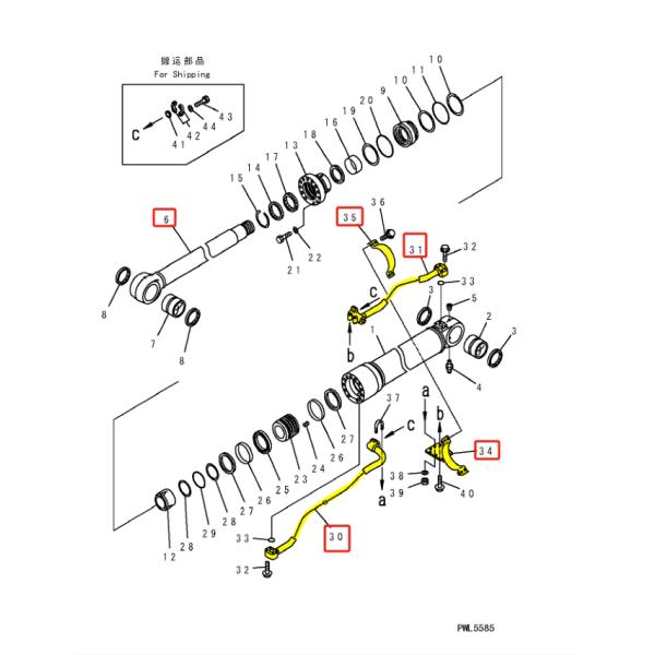 PC360 PC300 Hydraulic System Distributor Boom Pipe and Return Pipe for Excavator Iron Pipe