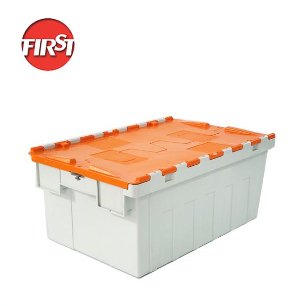 Quality Reusable Moving Box Stackable Crates Plastic Nesting Totes Silk Printing Transport Storage for sale