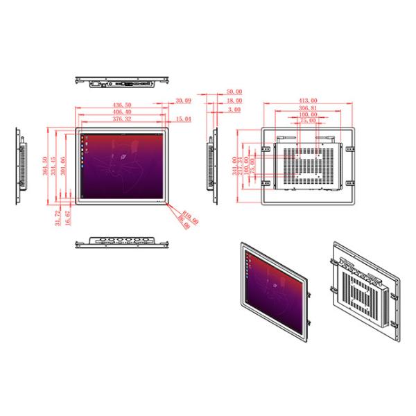 19-Inch Panel-Mount Linux Touch Screen for Medical Diagnostics and Access Control Systems