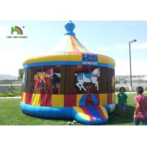 Commercial Carousel Inflatable Jumping Castle , Inflatable Dome House With Step