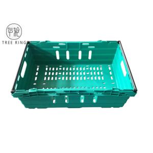 Perforated Sides Nestable Bale Arm Crate Trays Containers With Stacking Bars 590