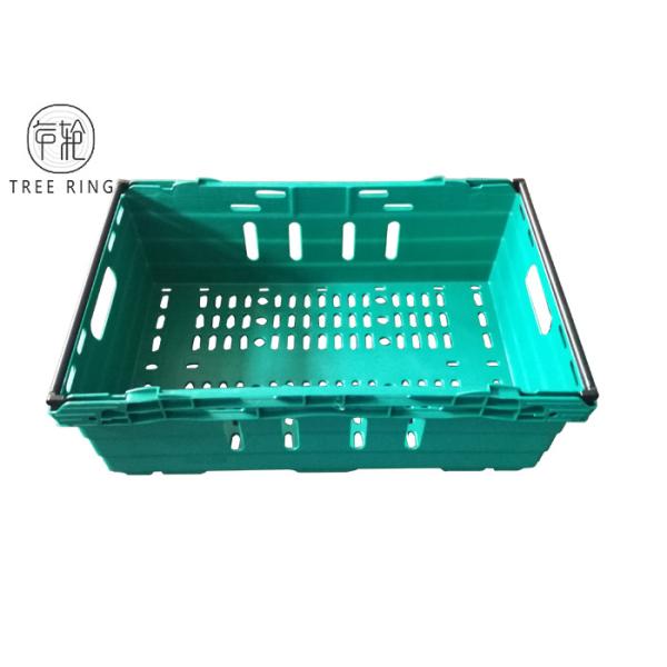 Perforated Sides Nestable Bale Arm Crate Trays Containers With Stacking Bars 590