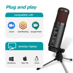 Metal Mesh Head USB Condenser Microphone For Laptop Dubbing FCC
