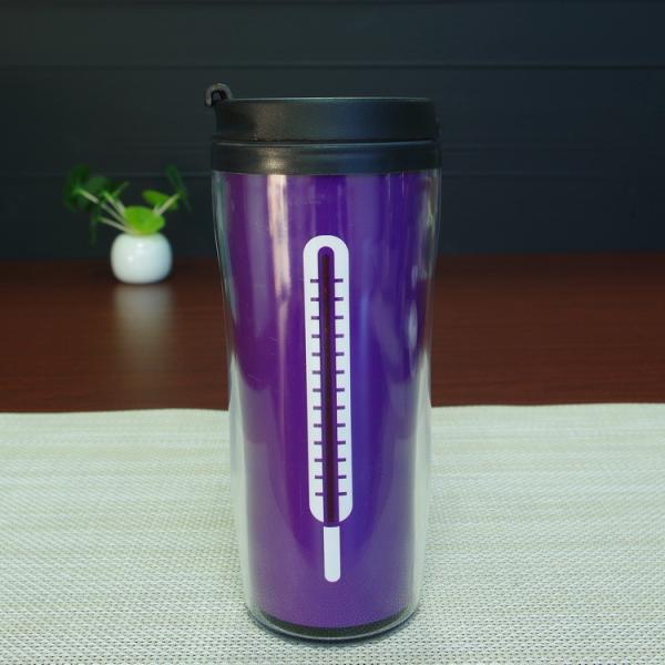 Personalized Temperature Color Change Double Wall Plastic Drinking Cups For Kids