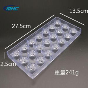 Stocked MHC Polycarbonate Rose Flower Shaped Chocolate Molds FDA Approved