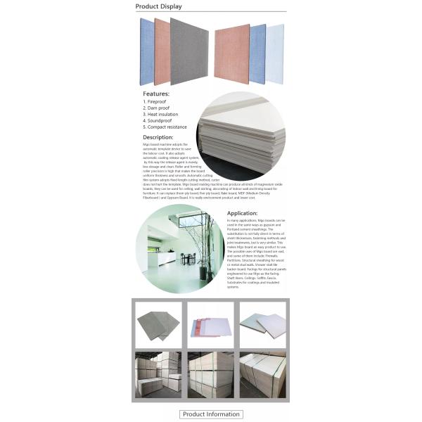 Kitchen Fireproof Decorative Wall Panel 3mm 6mm MGO Wall Panels