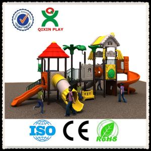 Children Playground With Spiral Slides and Climbing Frame QX-015B