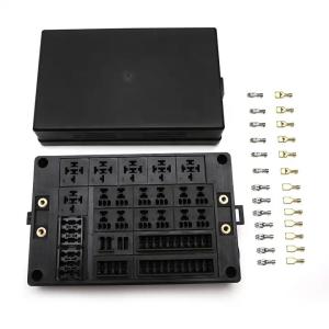 Wholesale Black Plastic Track Bussed Mini Aux Fuse Relay Box fuse relay fusible link box For Auto Circuit Protection porte fusible from china suppliers