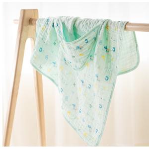 40S Six Layers Combed Cotton Printed Gauze Fabric 260gsm lightweight