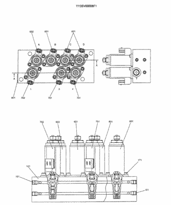 YB35V00005F1 Solenoid Valve With Green Point For Kobelco Excavator Electric Parts