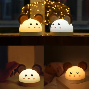 Super Cute Mouse Animal 7 Colors Light Changing Squish Silicone Soft Mouse Alarm