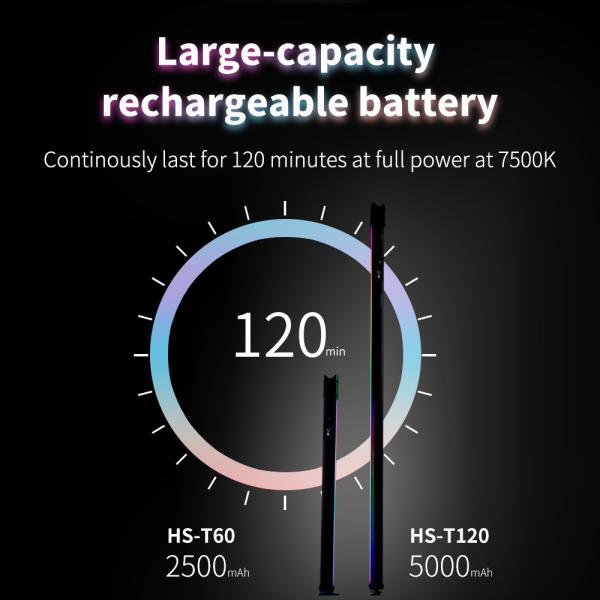 HS - T60 / HS - T120 RGB Tube LED Video Lights 2ft / 4ft Pixel Photo Studio Light