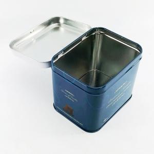 Rustproof Rectangular Printed Tin Boxes With Hinged Lid Antiwear