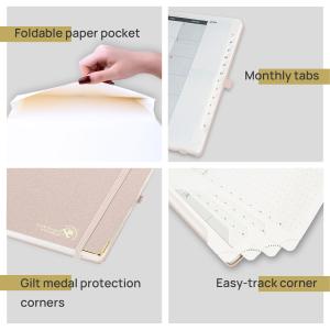 Leatherette Custom Hardcover Planner Jul. 2023 Jun. 2023 Light Pink