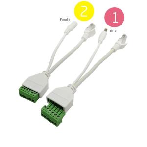 PoE Cable 15cm IP Camera Network RJ45 DC Power Port to 6 Pin Screw Terminal
