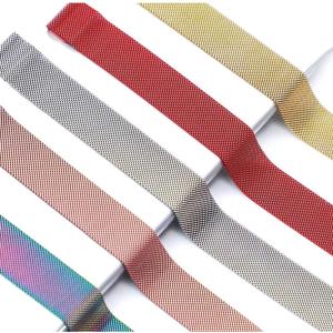 Strap Smartwatch Width 44mm Replacement Bands Magnetic Mesh Watch