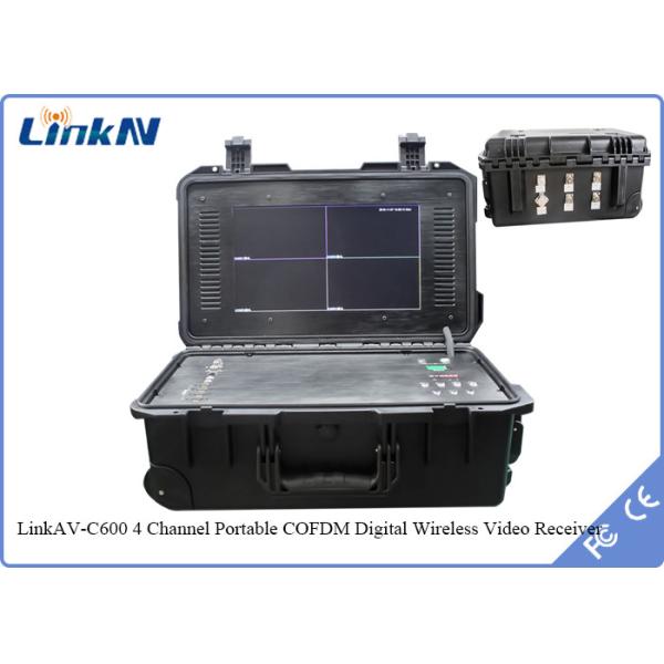 Quality 4-Channel Rugged IP65 Portable COFDM Video Receiver with Battery & Display AES256 Encryption for sale