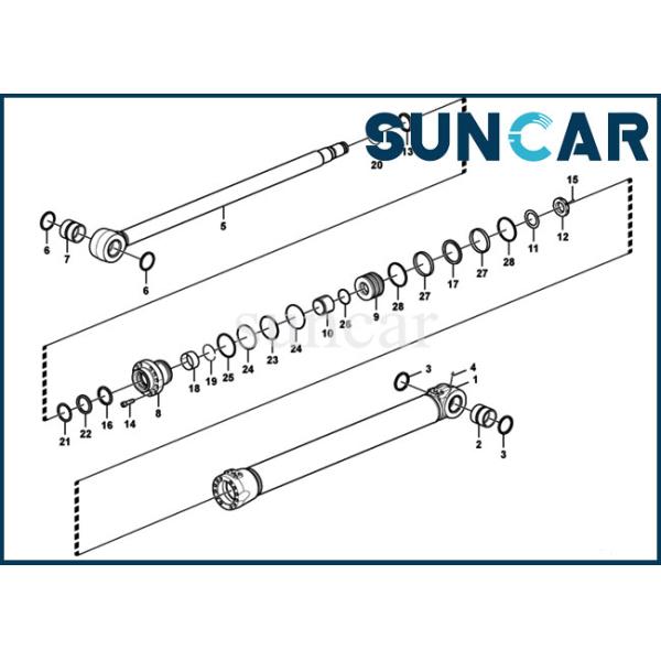 VOE14589121 Boom Cylinder Repair Seal Kit Fits Models EC140C EC140D SUNCARVO.L.VO Excavator Service Parts