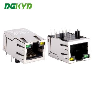 Wholesale RJ45 Network Connector 100Mbps Integrated Ethernet Transformer With Light And Metal Shielding DGKYD311B075DA2A4DN from china suppliers