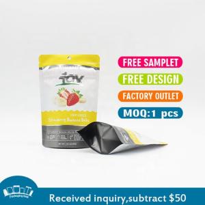 Smell Proof Printed Aluminum Foil Zipper Bag Soft Touch Mylar Stand Up Pouches