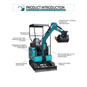 Small Digger Moving Type Crawler Excavator 1.8 Ton with 1300mm Track Overall