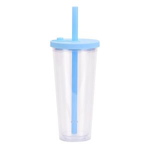 Insulated Double Wall Boba Tumbler Cup With Lid Reusable Straw