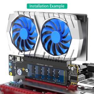 Dual NVMe PCIe 4.0 Adapter for M.2 SSD, 18x9cm, 1 Year Warranty