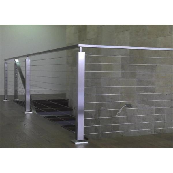 Solid Structure SS Wire Balustrade , Horizontal Cable Railing Systems 1000-1200mm Height