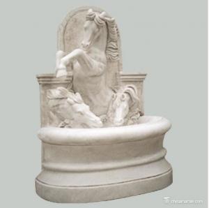 Wholesale Beautiful Horse Head Carved Marble Wall Water Fountain from china suppliers