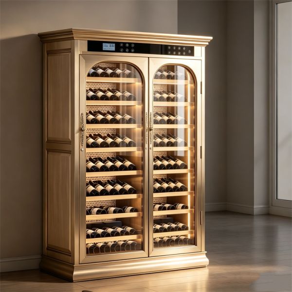Smart Digital Temperature Control Dual-Zone Solid Wood Wine Cooler Cabinet Smart Digital Temperature Control Dual-Zone Solid Wood Wine Cooler Cabinet