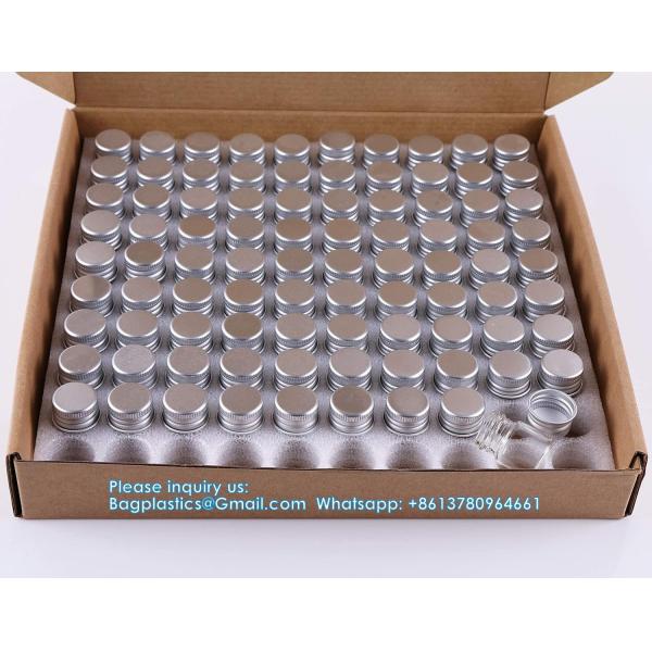 100 Sets Small Glass Bottles With Aluminum Cap Screw Top Lids 5 Milliliter Tiny