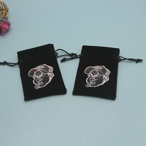 Durable Gift Bracelet Black Velvet Drawstring Bag Wear Resistant Custom Made