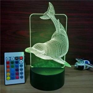 Buy cheap Dolphin Designs Acrylic 3D LED Night Light for Gift rechargeable and remote from wholesalers