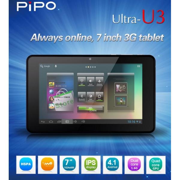 Quality 7" pipo ultra U3 2G/3G Phone calling IPS tablet pc dual core 1.6gh 1GB ram 16GB rom  for sale