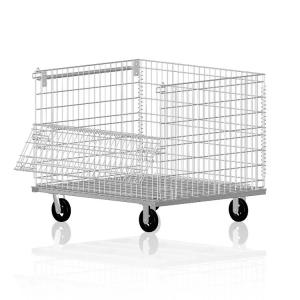 Stackable Steel Mesh Containers Foldable Powder Coating