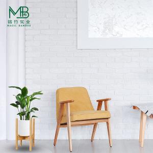 Adjustable Bamboo Flower Pot Stand With Tray For Balcony