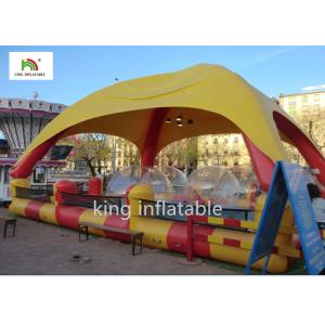 Outdoor Sports Summer Inflatable Water Pools In Rectangle Shape With Tent