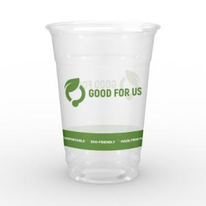 Logo Printed Compostable Cups Clear Environmentally Friendly Plastic Cups 20oz