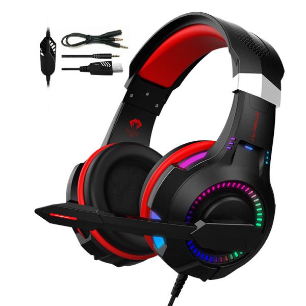 Quality Wired Noise Cancelling PC Gaming Headset With RGB LED Mic Control Button Free Sample for sale