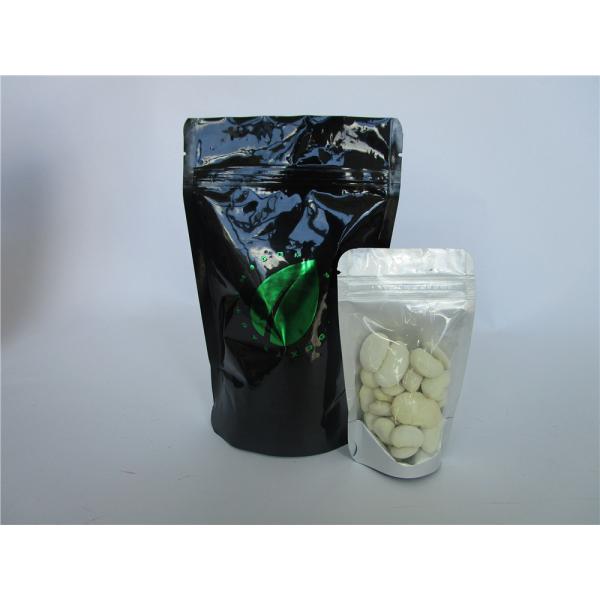 Stand Up Customized Canabis Bags With Clear Window / Gummy Zipper Sachet Tear